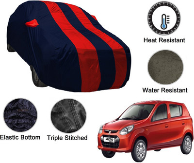 NIKS Car Cover For Maruti Suzuki Alto 800 (With Mirror Pockets)(Blue, Red)