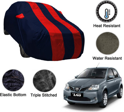 MOCKHE Car Cover For Toyota Etios Liva (With Mirror Pockets)(Blue, Red)