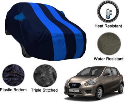 NIKS Car Cover For Datsun Go (With Mirror Pockets)(Blue, Blue)