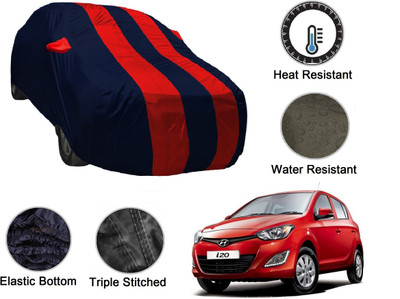 MOCKHE Car Cover For Hyundai i20 (With Mirror Pockets)(Blue, Red)