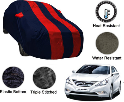 MOCKHE Car Cover For Hyundai Sonata (With Mirror Pockets)(Blue, Red)
