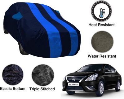 MOCKHE Car Cover For Nissan Sunny (With Mirror Pockets)(Blue, Blue)