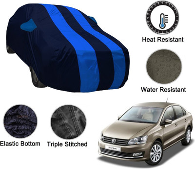 NIKS Car Cover For Volkswagen Vento (With Mirror Pockets)(Blue, Blue)
