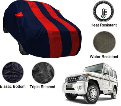 MOCKHE Car Cover For Mahindra Bolero (With Mirror Pockets)(Blue, Red)