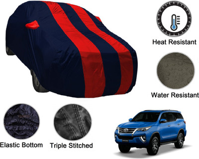 Auto Hub Car Cover For Toyota Fortuner Old, Fortuner (With Mirror Pockets)(Black, Red)