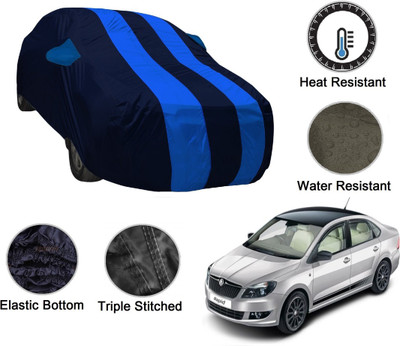 MOCKHE Car Cover For Skoda Rapid (With Mirror Pockets)(Blue, Blue)