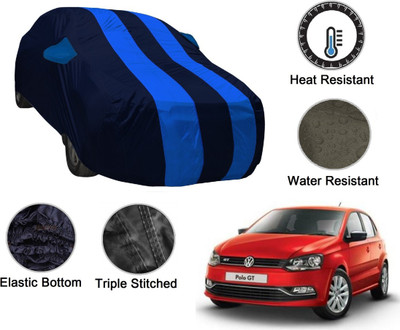 Auto Hub Car Cover For Volkswagen Polo, Polo Cross, Polo GT (With Mirror Pockets)(Black, Blue)