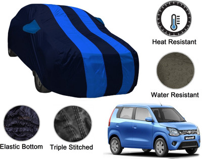 Auto Hub Car Cover For Maruti Suzuki WagonR (With Mirror Pockets)(Black, Blue)