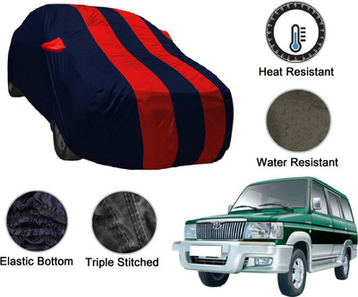 MOCKHE Car Cover For Toyota Qualis (With Mirror Pockets)(Blue, Red)