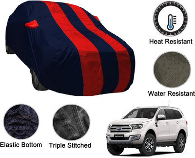 NIKS Car Cover For Ford Endeavour (With Mirror Pockets)(Blue, Red)