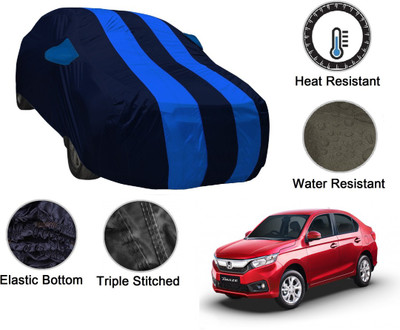 MOCKHE Car Cover For Honda Amaze (With Mirror Pockets)(Blue, Blue, For 2018, 2019, 2020 Models)