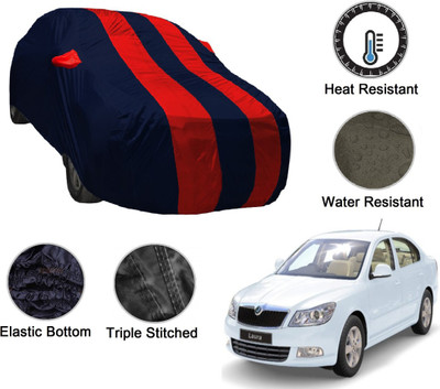 NIKS Car Cover For Skoda Laura (With Mirror Pockets)(Blue, Red)