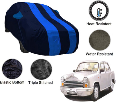 MOCKHE Car Cover For HM Ambassador (With Mirror Pockets)(Blue, Blue)
