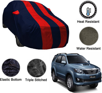 MOCKHE Car Cover For Toyota Fortuner (With Mirror Pockets)(Blue, Red)