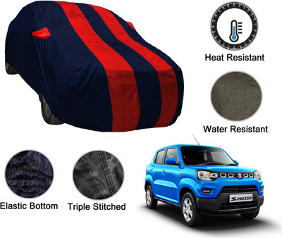 MOCKHE Car Cover For Maruti Suzuki S-Presso (With Mirror Pockets)(Blue, Red)