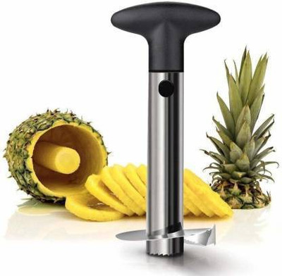 WOLBLIX Heavy Stainless Steel Fruit Pineapple Corer Slicer Peeler Kitchen Cutter Knife Pineapple Slicer (1) Pineapple Slicer(1x PINEAPPLE CUTTER)