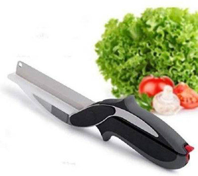 Sitaram Creation Cleaver Cutter-2 in 1 Superior Quality Kitchen Knife with Spring Action Multipurpose Vegetable Scissor 1 pc Vegetable & Fruit Slicer(1)