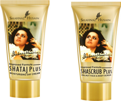 Shahnaz Husain sha walnut scrub 40gm + sha taj plus day cream 40gm(2 Items in the set)
