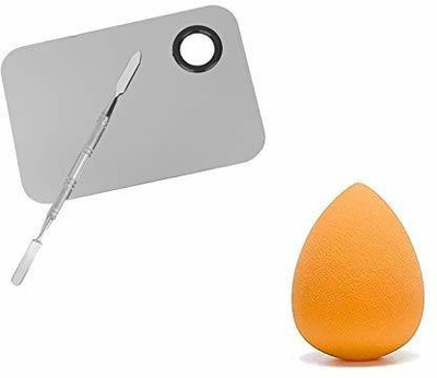 MACPLUS Makeup Sponge With Square Shape Makeup Palette And Spatula(2 Items in the set)