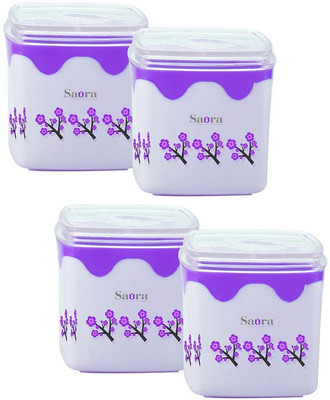 SAURA Polypropylene Utility Container  - 800 ml(Pack of 4, Violet)