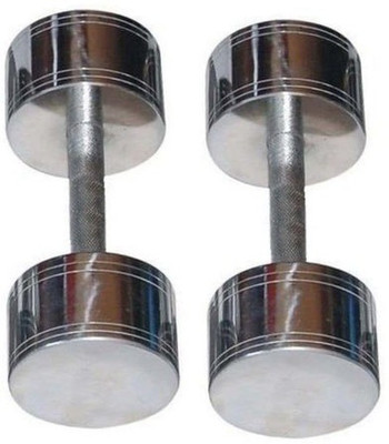 HACKERX Steel dumbbell (chrome) 5kg set of 2 ( 5kg X 2 pcs = 10kg) Fixed Weight Dumbbell(10 kg)