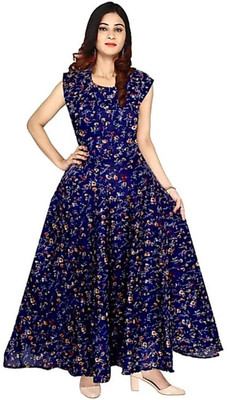The Fam Studio Flared/A-line Gown(Dark Blue)