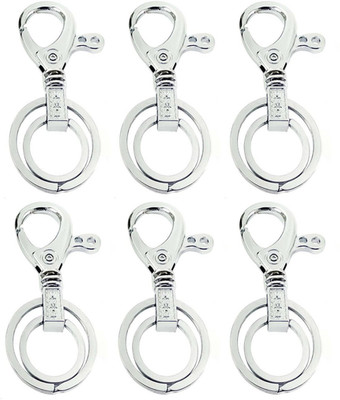 KYP Fashion Silver Locking Hook With Double Ring Keychain Key Chain