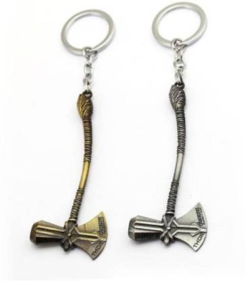 ZYZTA Combo of Thor Stormbreakers/ Marvel Avengers Superhero Thor Axe Keychain, Combo of 2, Silver and Golden Key Chain