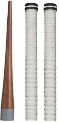 Kizlo Set Of 1Cricket Bat Handle Gripper Cone With 2Bat Handle Replacement Grip Coil(White, Pack of 3)