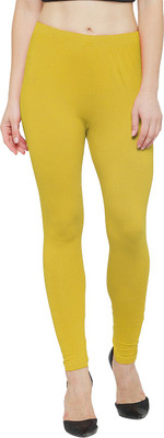 N-gal Ankle Length  Western Wear Legging(Yellow, Solid)