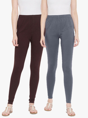 TULSATTVA Ankle Length  Western Wear Legging(Brown, Solid)