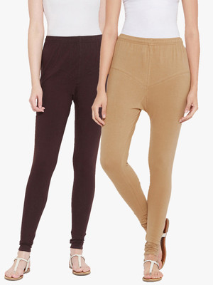 TULSATTVA Ankle Length  Western Wear Legging(Brown, Beige, Solid)