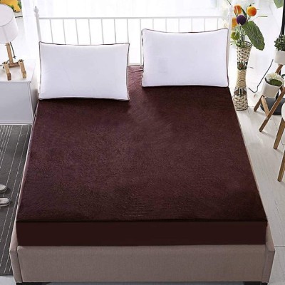 Magixy Fitted Queen Size Breathable, Stretchable, Waterproof Mattress Cover(Brown)