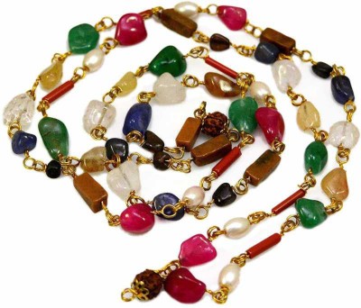 Simon Navratan Navgrah 9 Gems Stones Mala, Navratan Mala Stone Necklace Beads Stone Chain