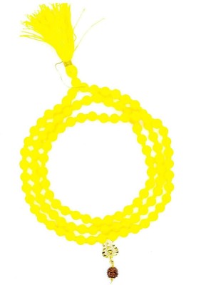 Raviour Lifestyle Mahakal Bholenath Trishul Pendant With Yellow Hakik Agate 108 beads Mala For Good Health And Lord Shiv Blessing Agate Dori Chain