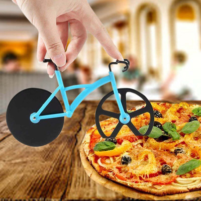 KidsCity.In Bicycle Shape Pizza Cutter - Blue/Black Rolling Pizza Cutter(Stainless Steel)