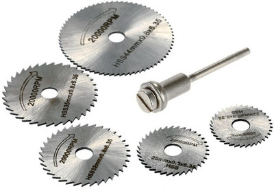 uptodatetools 6pcs Set Mini HSS Circular Saw Blades Rotating Tool For Dremel Rotary Metal Cutter Hand Tool Set HSS Circular Saw Blades Rotary Bit Set(6 Bits)