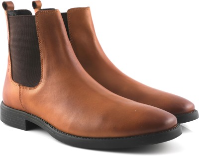 Freacksters Leather Chelsea Boots Boots For Men(Tan)