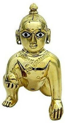 gandak Lord ladoo gopal/kishna gold Decorative Showpiece  -  6 cm(Brass, Gold)