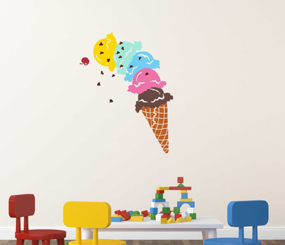 fuzzy 75 cm ice cream Self Adhesive Sticker(Pack of 1)