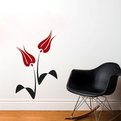 fuzzy 75 cm flowers Self Adhesive Sticker(Pack of 1)