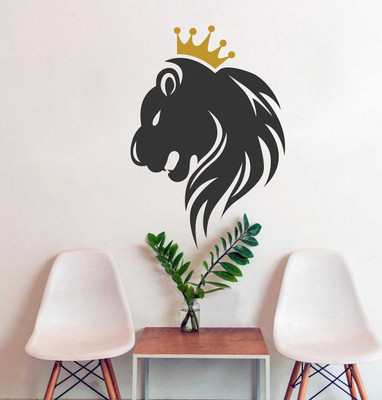 fuzzy 60 cm lion Self Adhesive Sticker(Pack of 1)