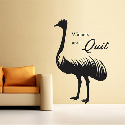 fuzzy 70 cm ostrich Self Adhesive Sticker(Pack of 1)