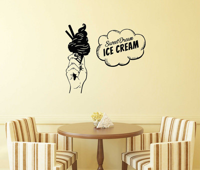 fuzzy 65 cm ice cream Self Adhesive Sticker(Pack of 1)