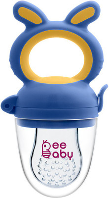 Beebaby Chewy Food & Fruit Silicone Nibbler with Extra Silicone Mesh. 3M+ Feeder(Blue)