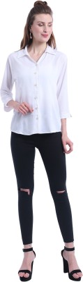 CINDERELLA THE CREATIONS FACTORY Women Solid Casual White Shirt