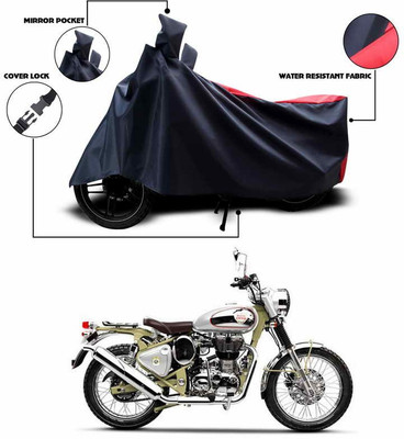 SEBONGO Two Wheeler Cover for Royal Enfield(Red, Black)