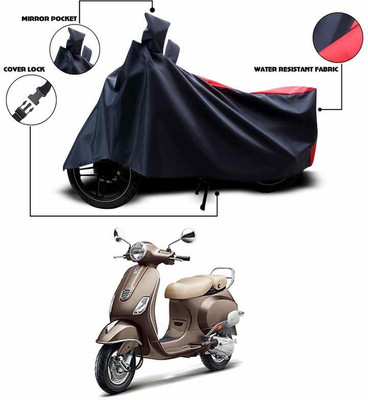 SEBOMGO Waterproof Two Wheeler Cover for Vespa(Elegante 150, Red, Black)