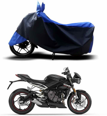 ANTHUB Two Wheeler Cover for Triumph(Blue, Black)