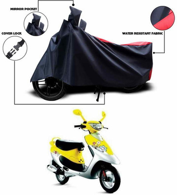 ANTHUB Two Wheeler Cover for TVS(Scooty Pep+, Red, Black)